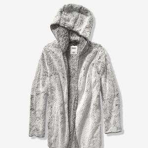 Victoria Secret Pink one size open sherpa cardigan in Gray Clay